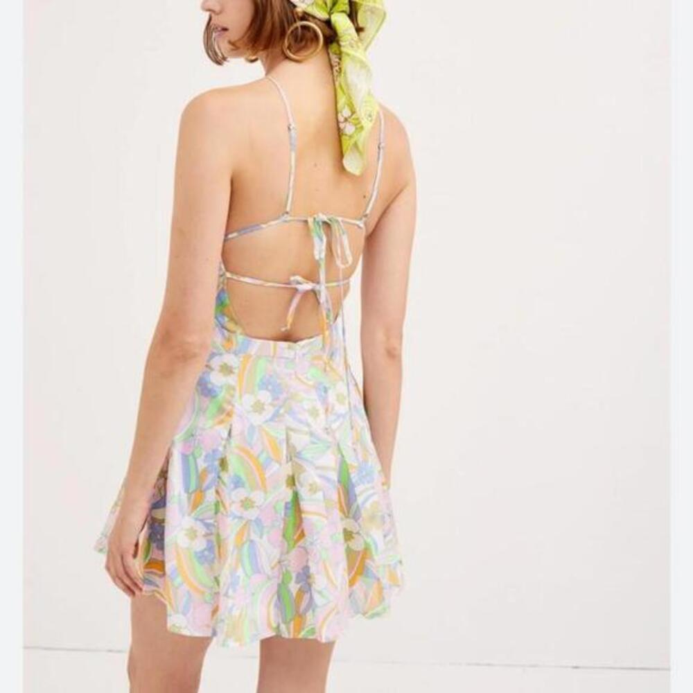 For Love & Lemons Backless Floral Mini Dress Guinevere